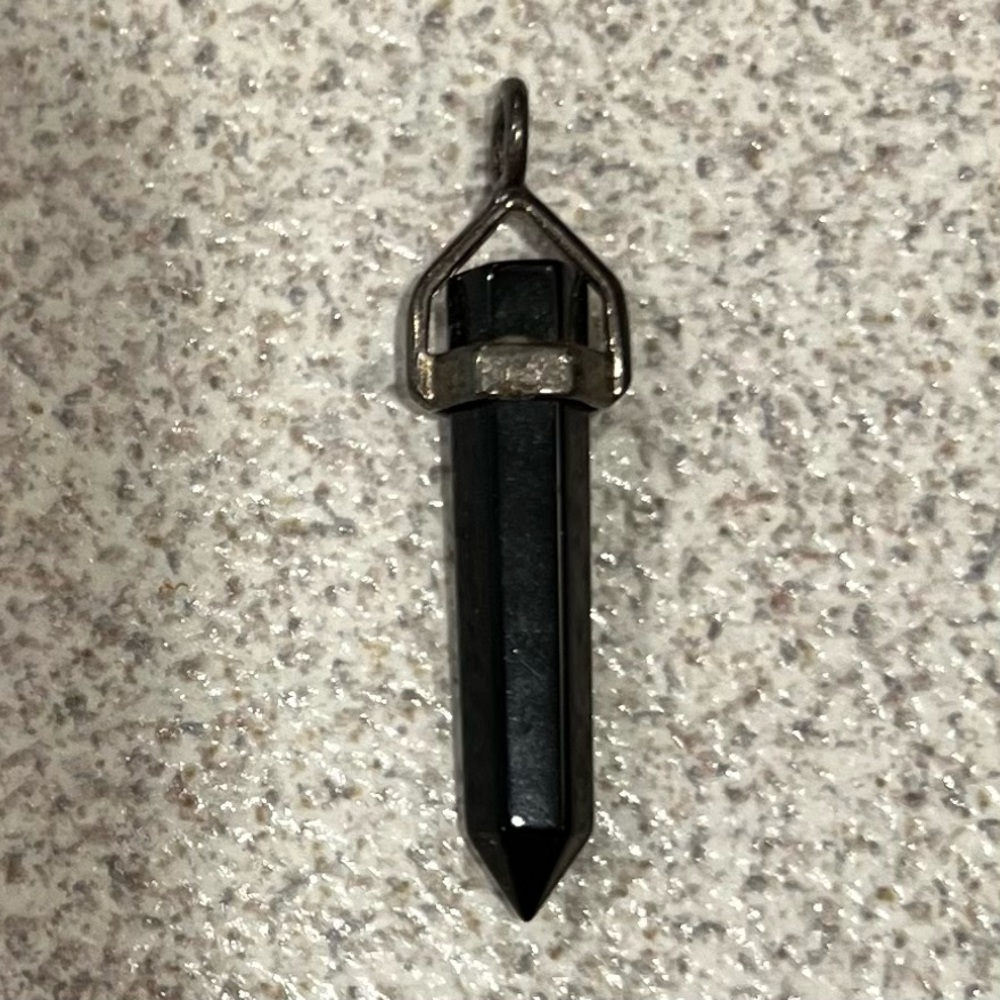 Shungite Hexagon pendant set in 925 Sterling Silver